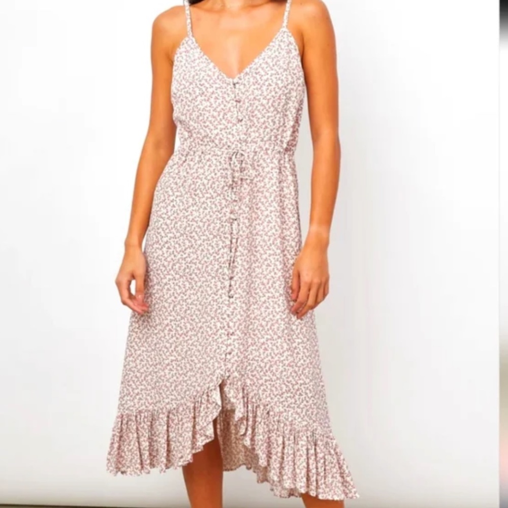 Rails Frida Rose Spotted Midi Dress Sz Medium